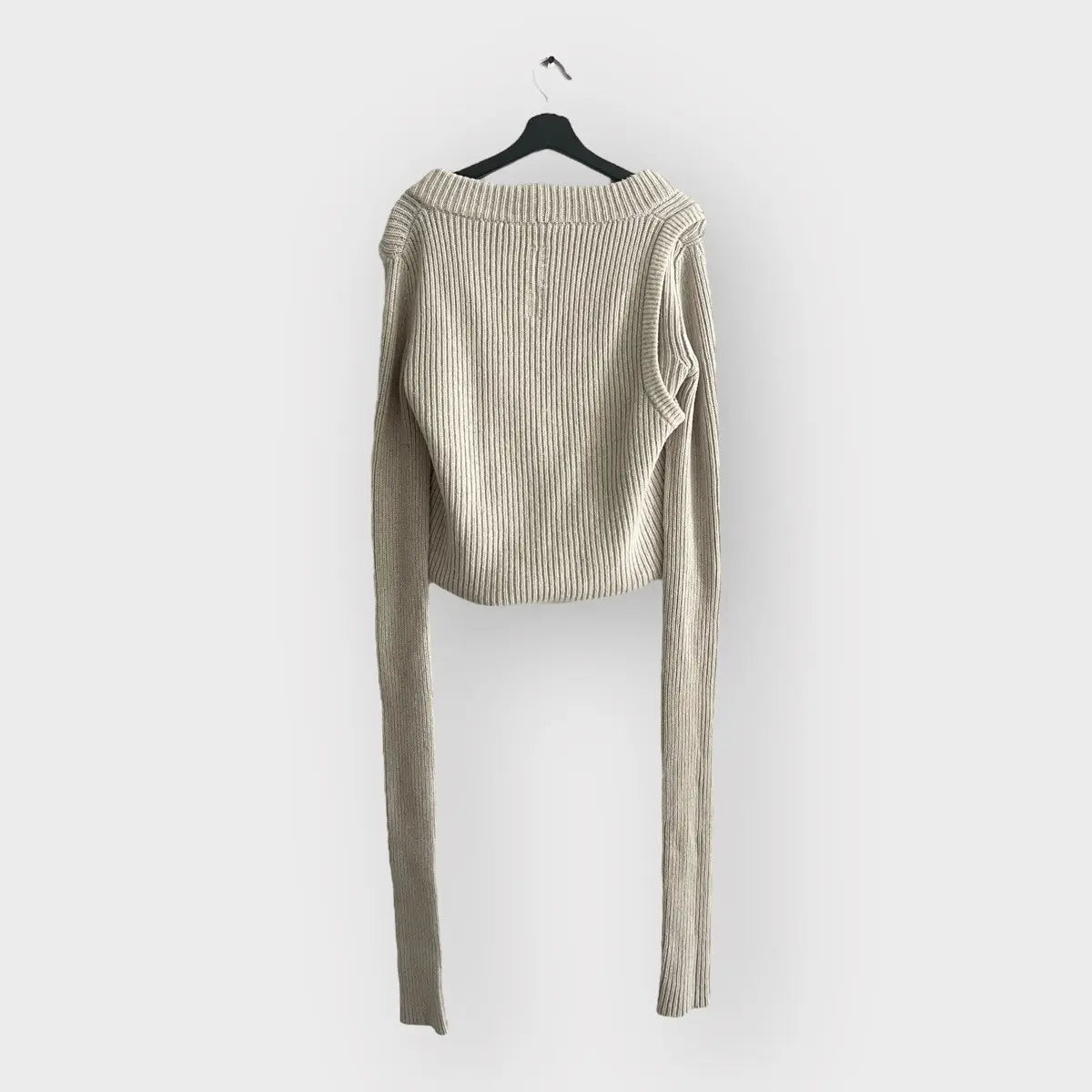 FW21 Rick Owens Layered 2in1 Ziggy Banana Cut Cashmere Sweater