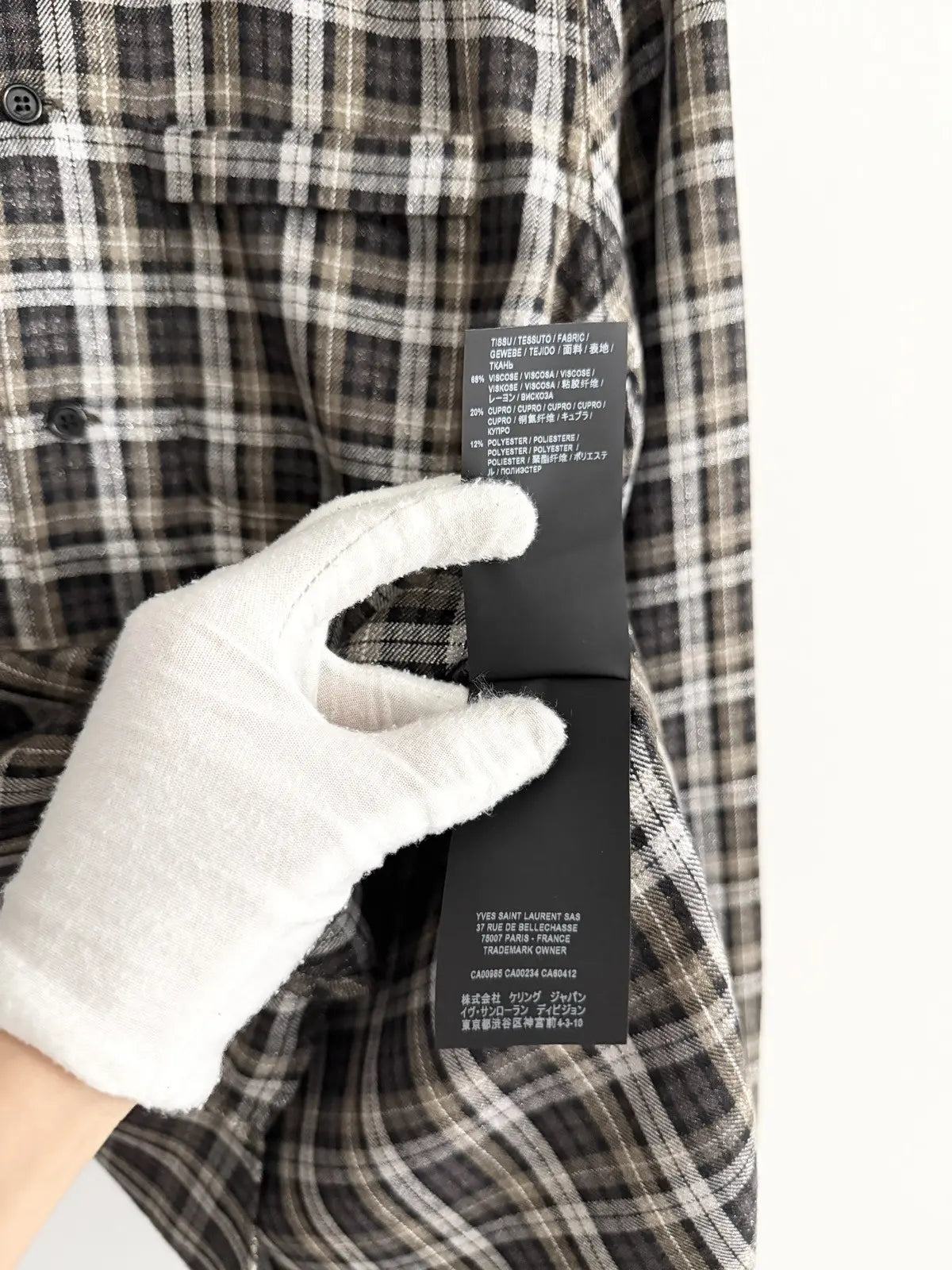 Saint Laurent Hedi Flannel Button Up Shirt