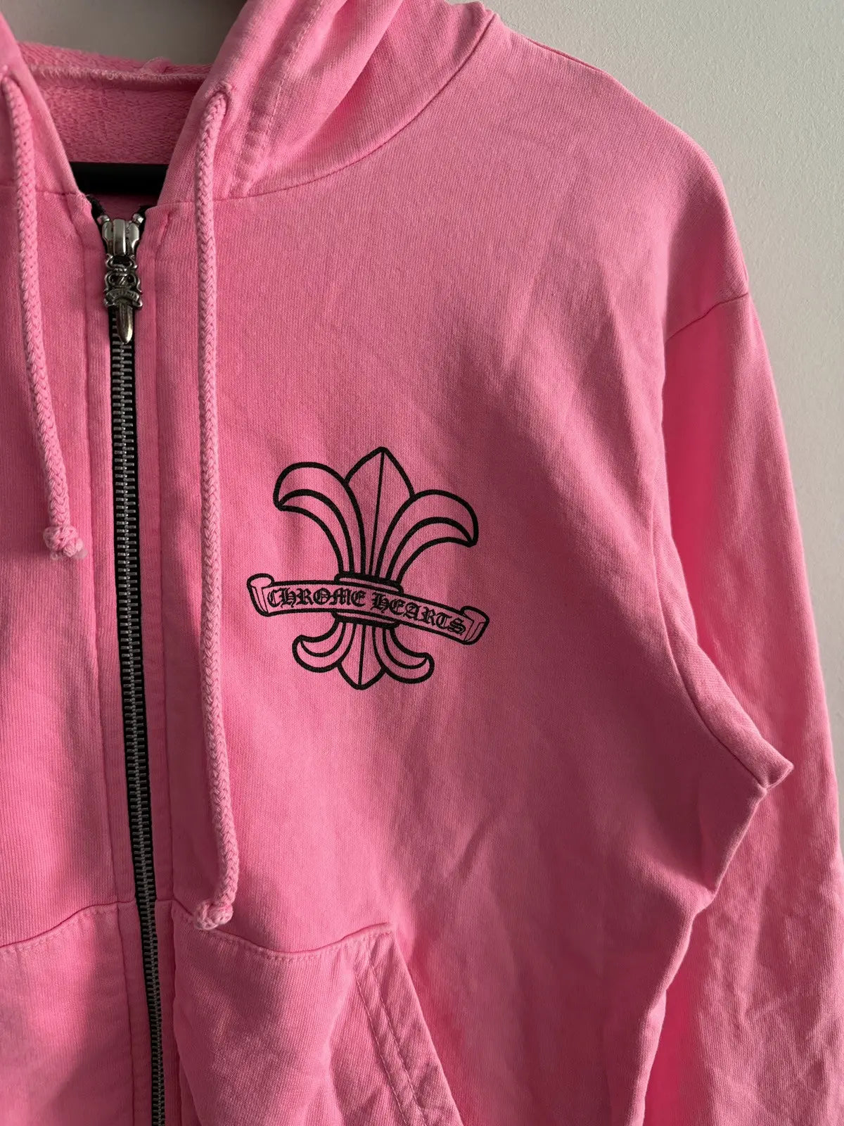 Chrome Hearts Pink Fleur Dagger Zip-up Hoodie