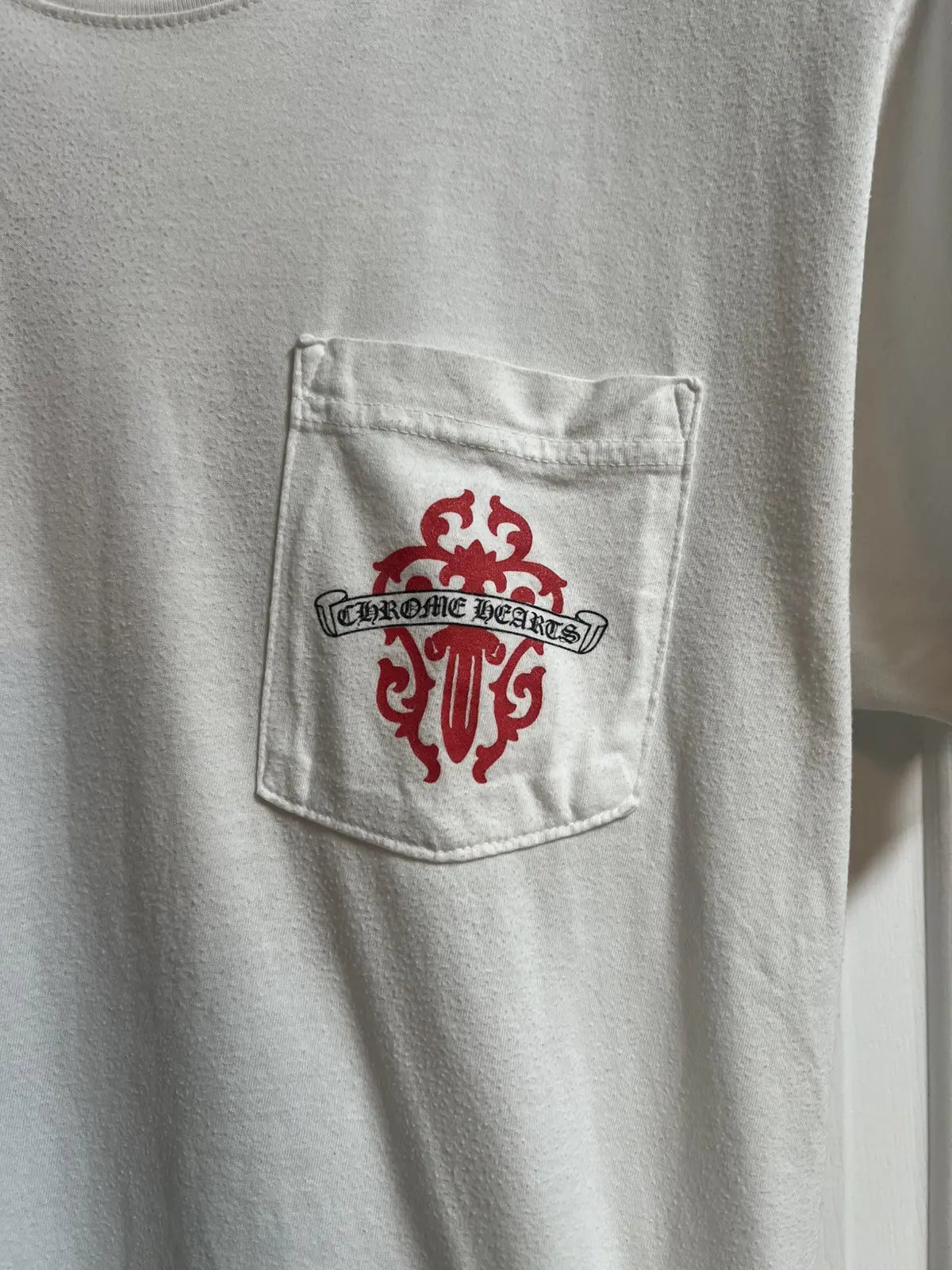 2010s Chrome Hearts Red Dagger Scroll Logo Tee