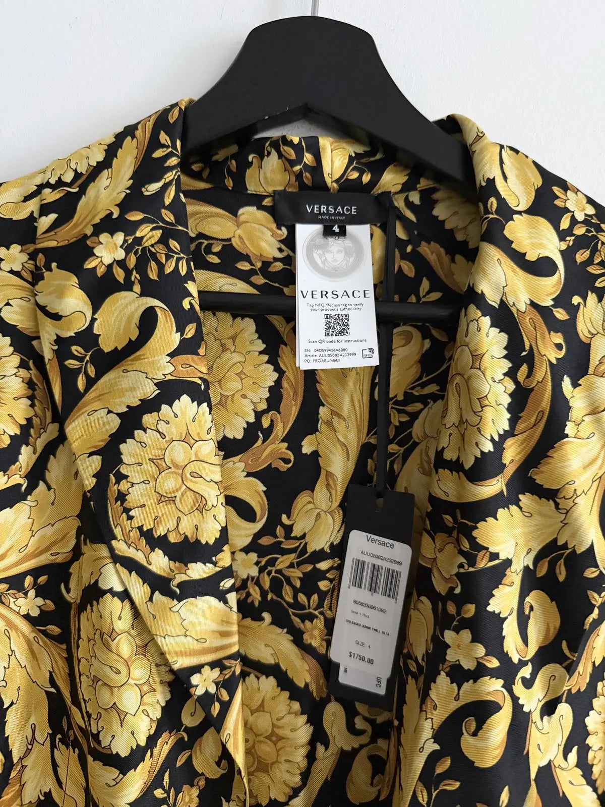 Versace Silk Twill Baroquel Robe