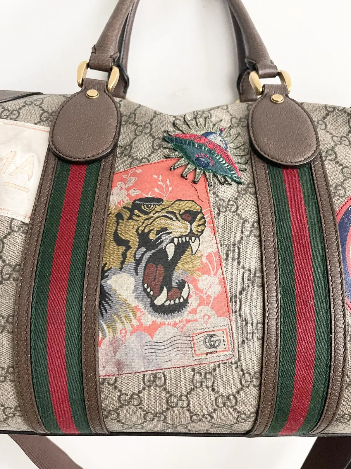 Gucci GG Supreme Monogram Courrier Medium Duffle Bag