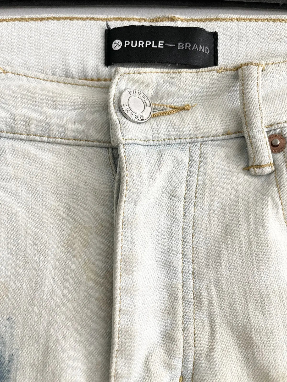 Purple Brand Distressed Boro Paint Jeans