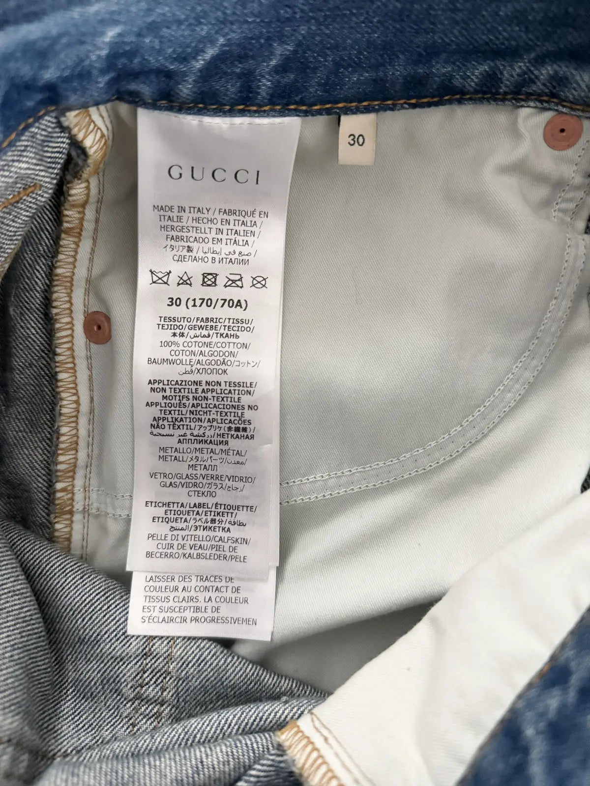 Gucci Blue Stud Embellished Denim Shorts