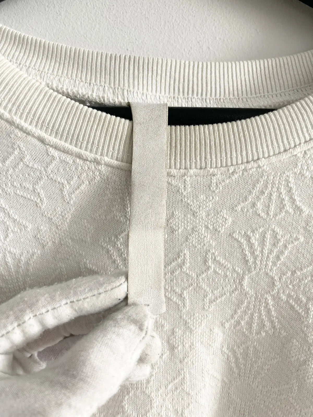 Chrome Hearts White Jacquard Cross Sweater
