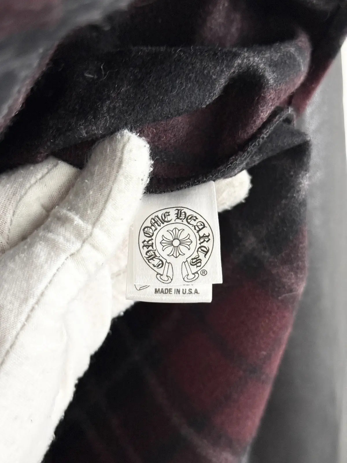 Chrome Hearts Work Dog Fleur Leather Flannel Shirt