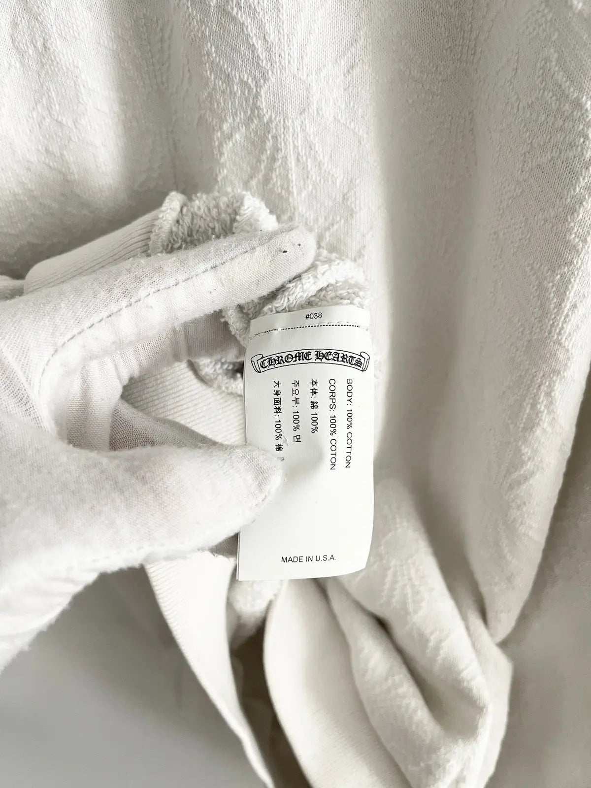Chrome Hearts White Jacquard Cross Sweater