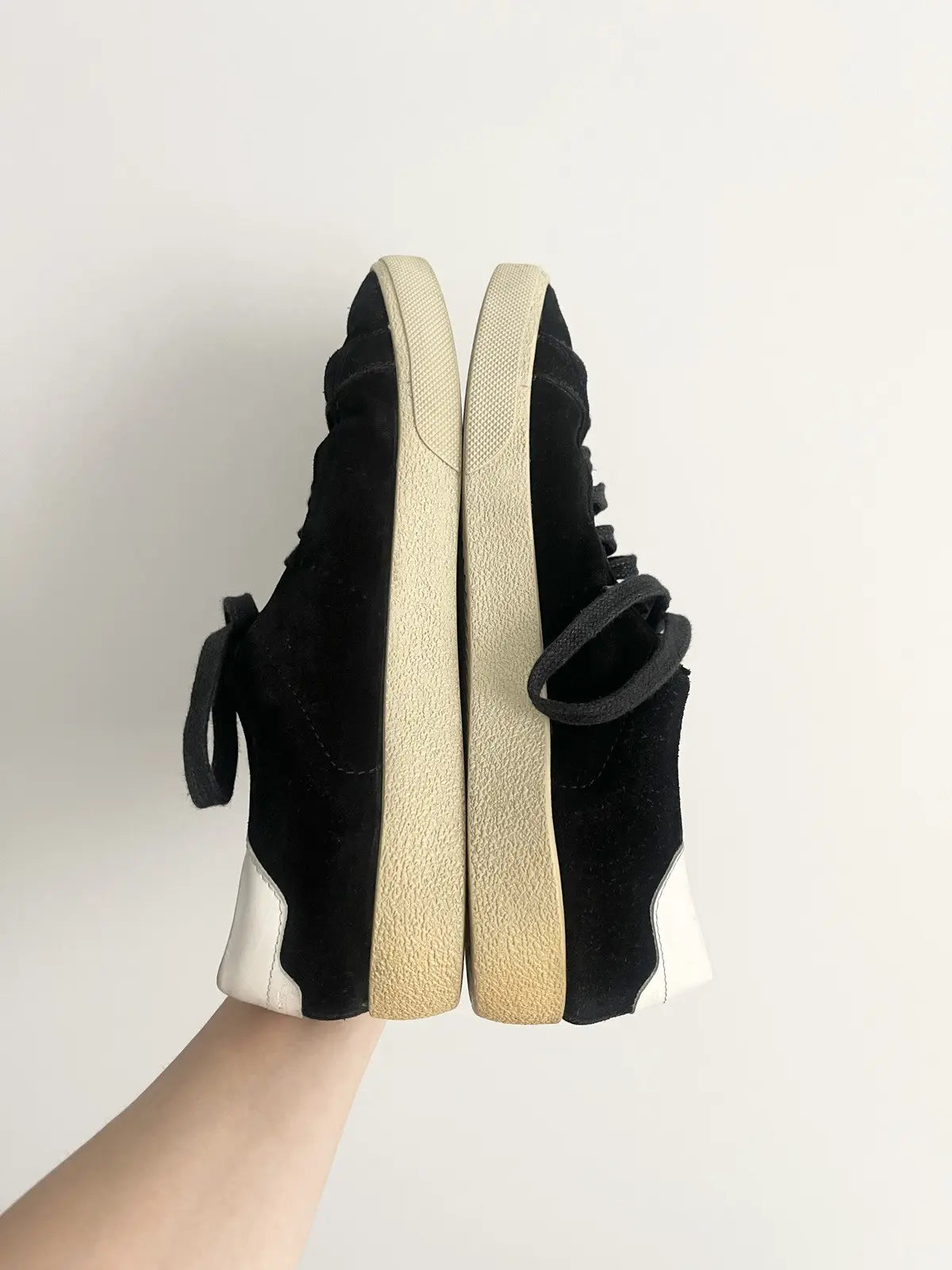 Saint Laurent SL/06 Leather Trimmed Suede Sneakers