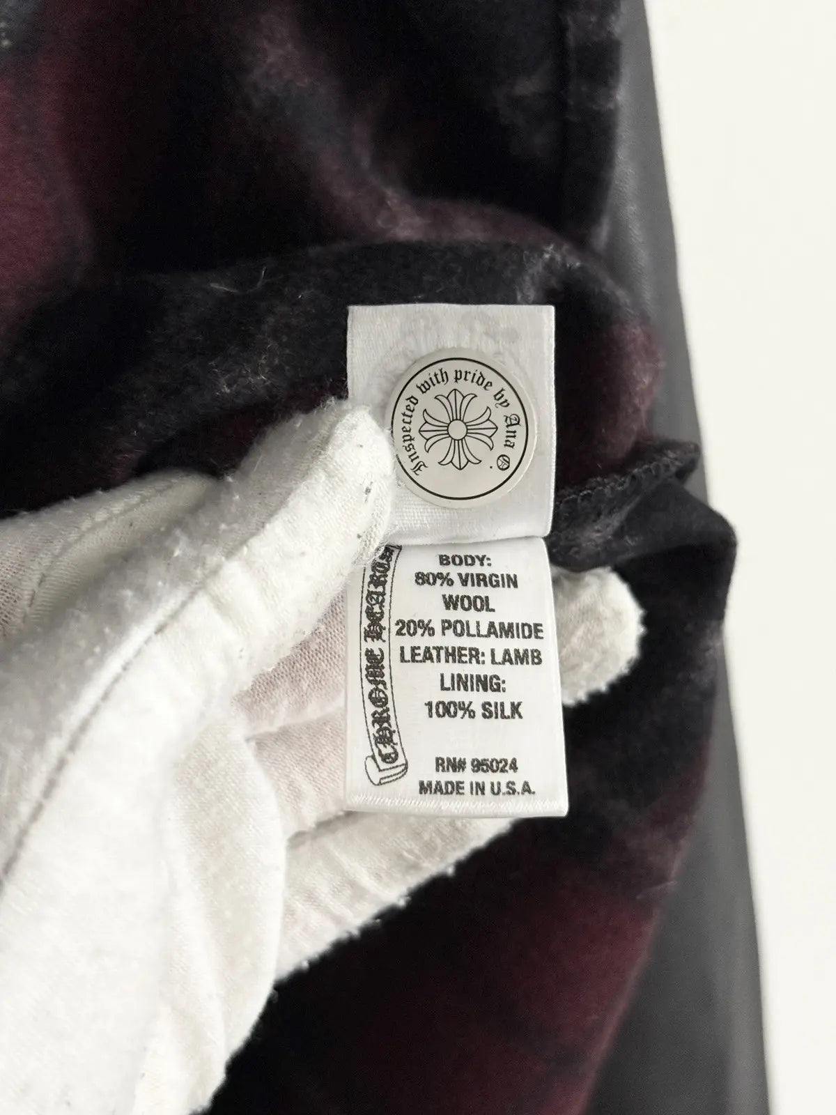 Chrome Hearts Work Dog Fleur Leather Flannel Shirt