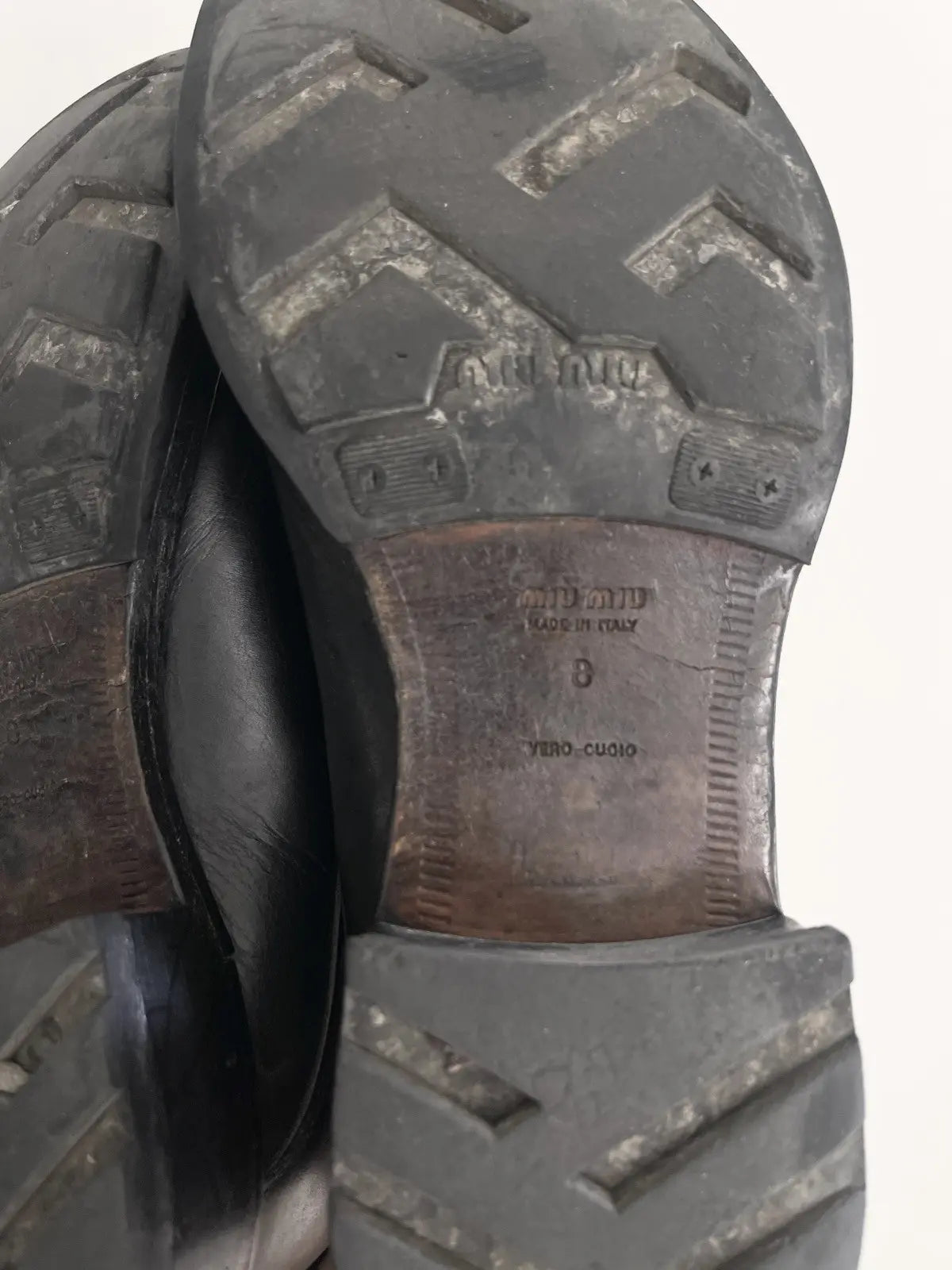2000s Miu Miu Full Leather Derby Shoes
