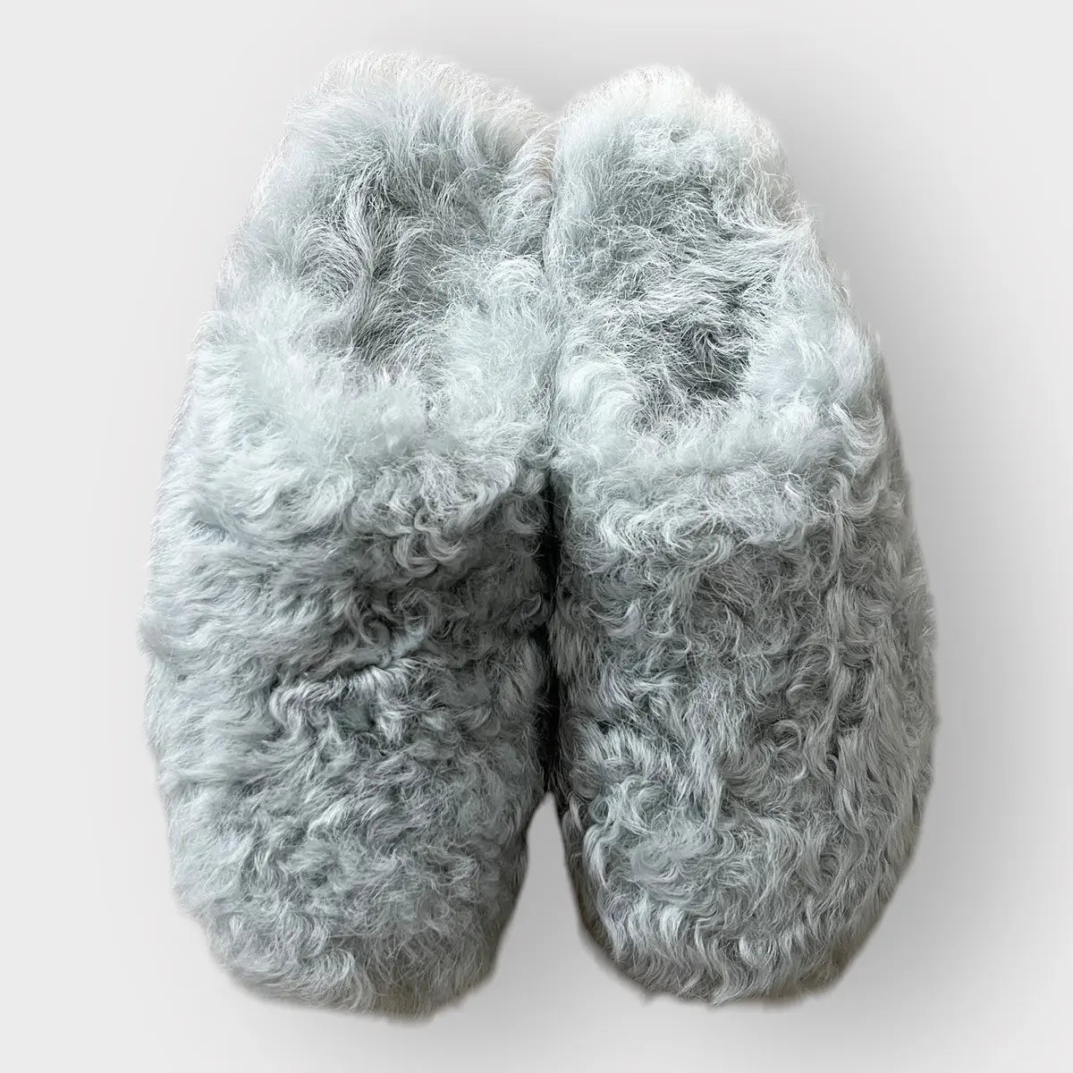 Rick Owens Shearling Mules Blue