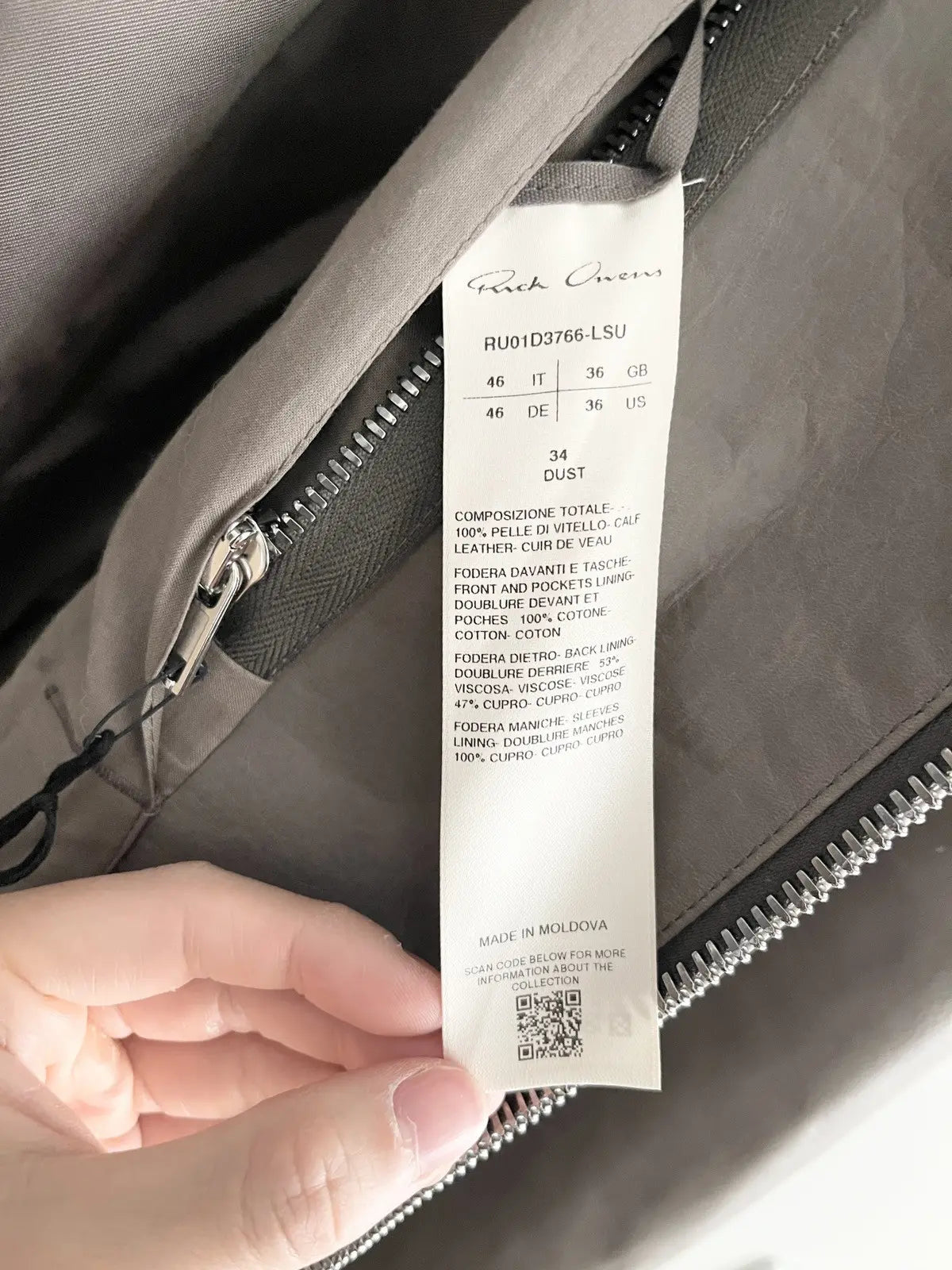 SS24 Rick Owens Brad Leather Jacket