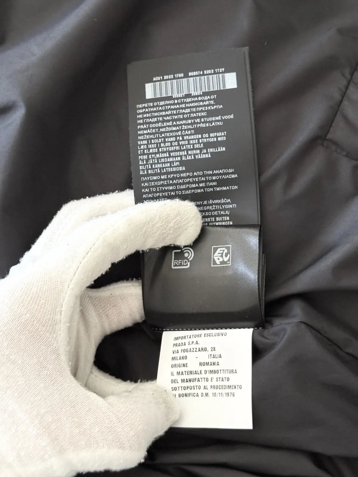 Prada Light Re-Nylon Hooded Down Jacket