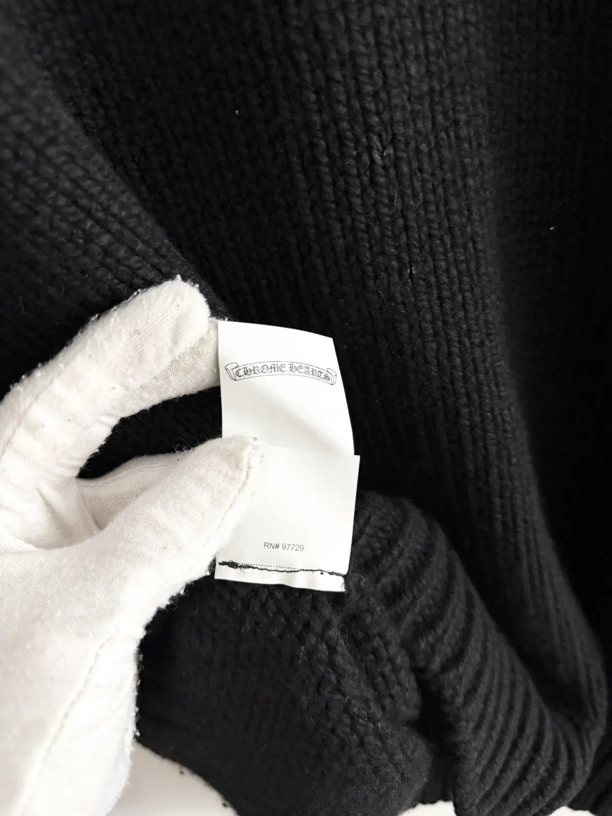 Chrome Hearts Cashmere Double Leather Patch Sweater