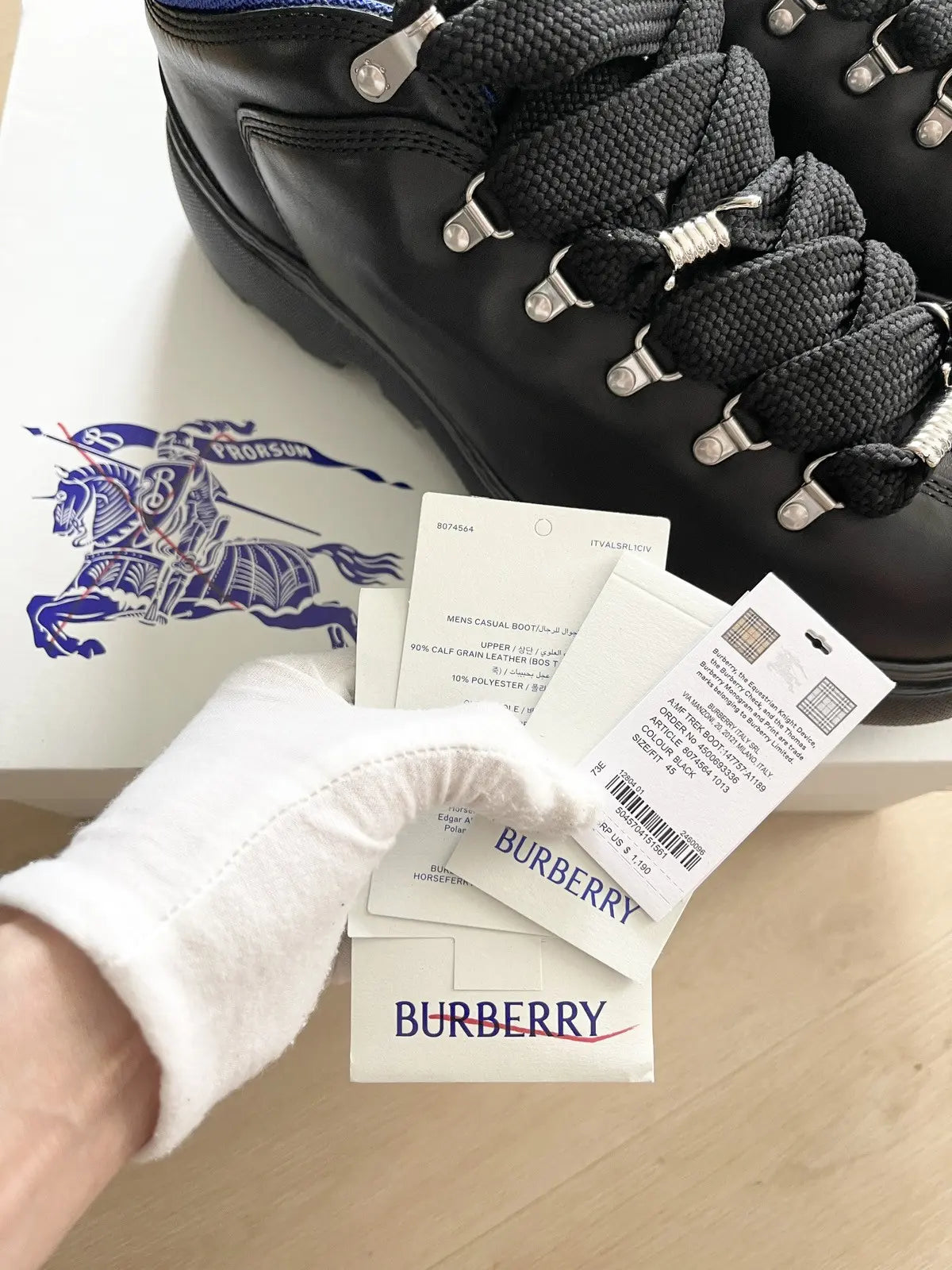 Burberry "Trek Boot" Leather Hiking Boots