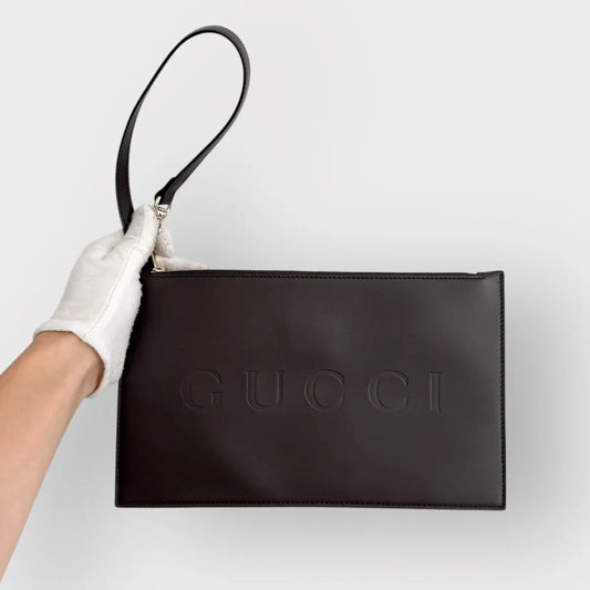 Gucci Jumbo Logo Leather Hand Bag