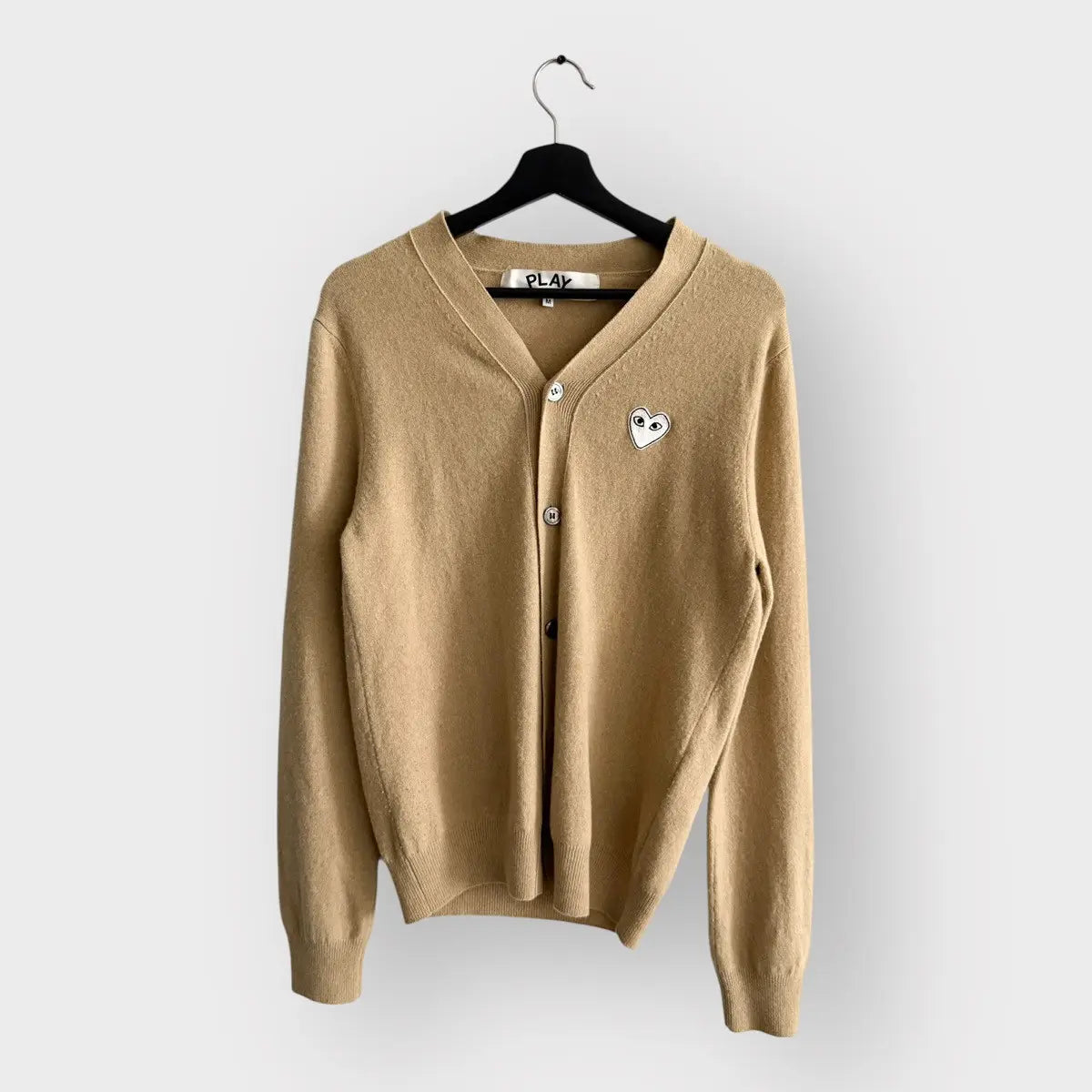 Comme des Garçons PLAY White Heart Cardigan Sweater