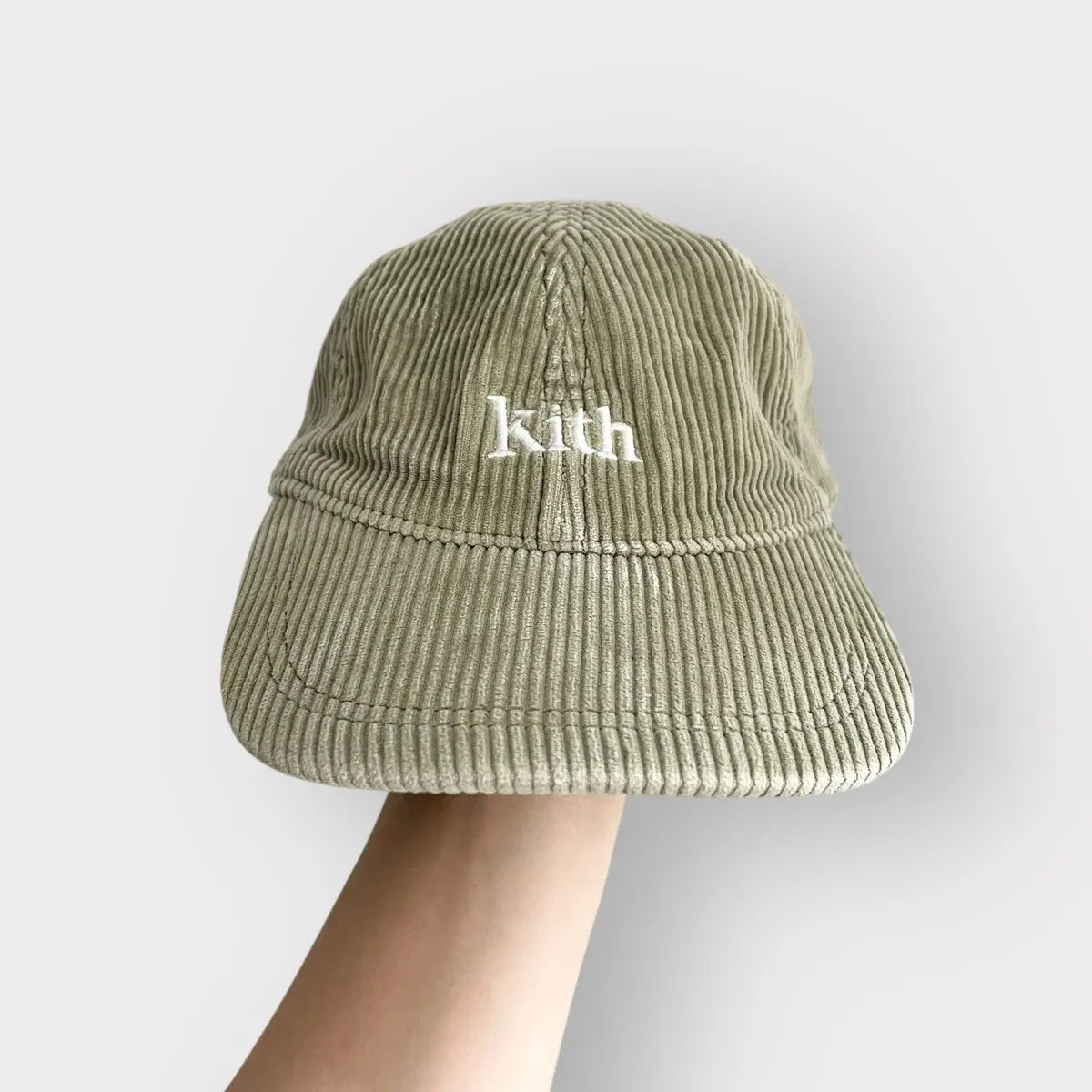 KITH Logo Corduroy Hat in Green