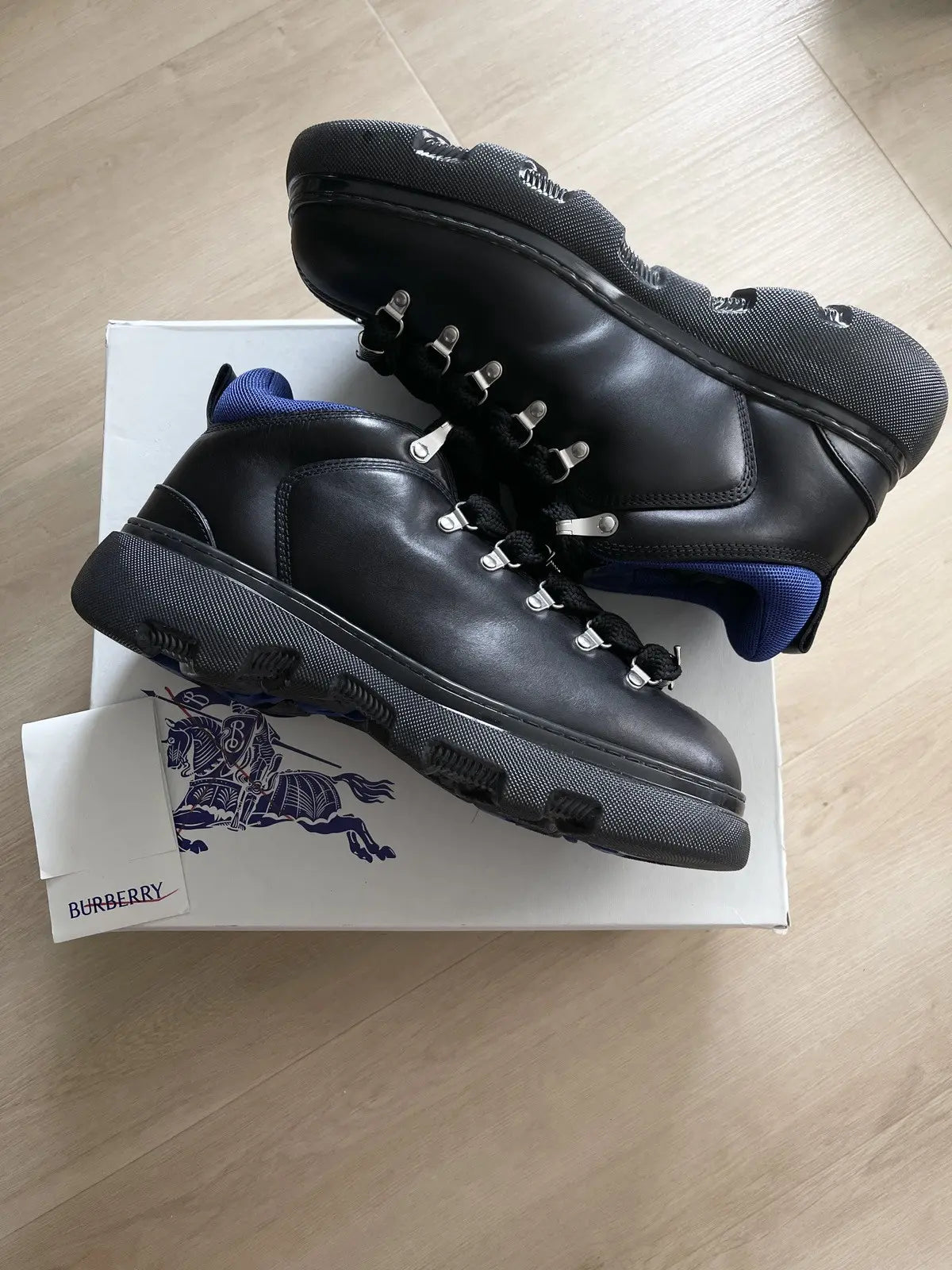 Burberry "Trek Boot" Leather Hiking Boots