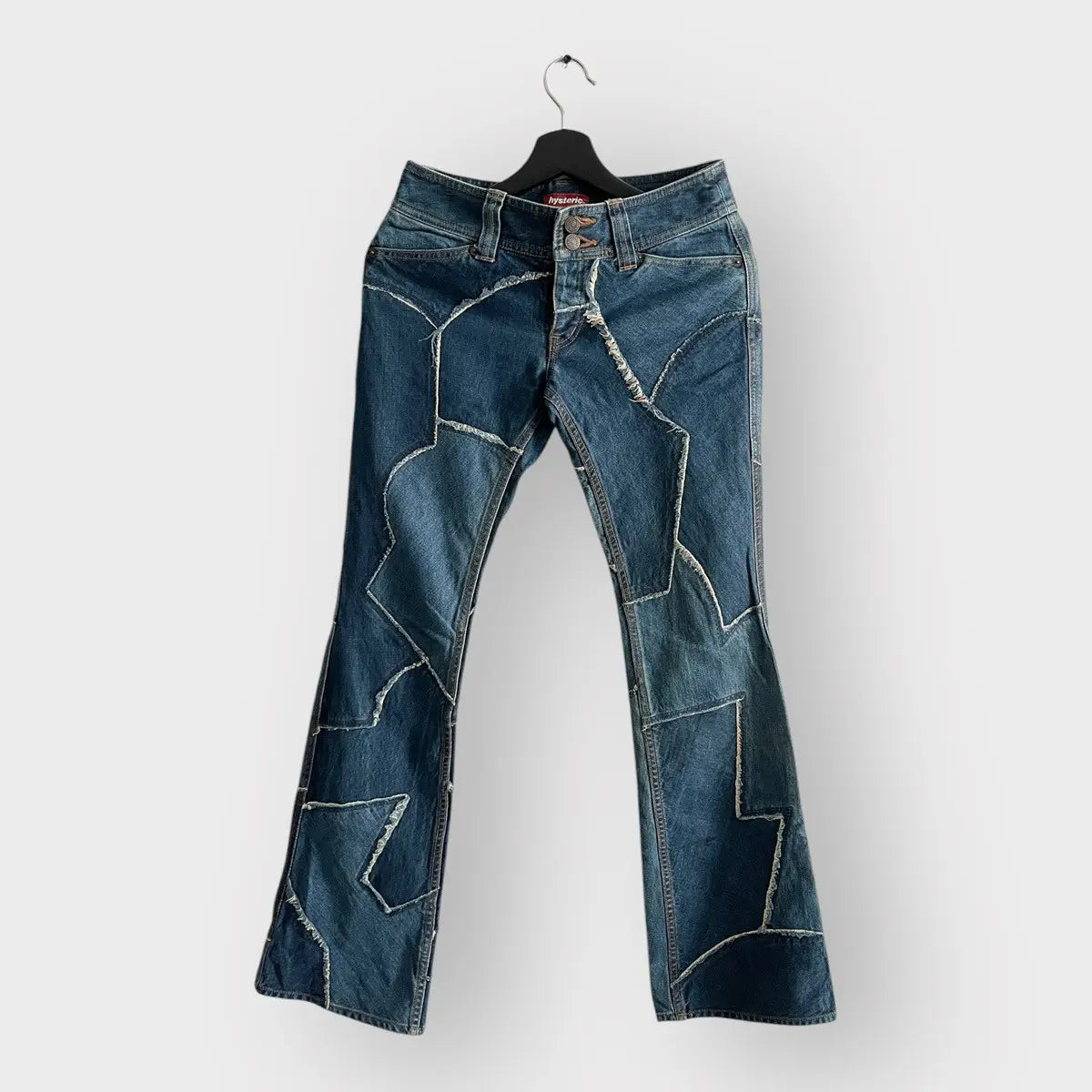 1990s Hysteric Glamour Asymmetrical Patch Denim Jeans