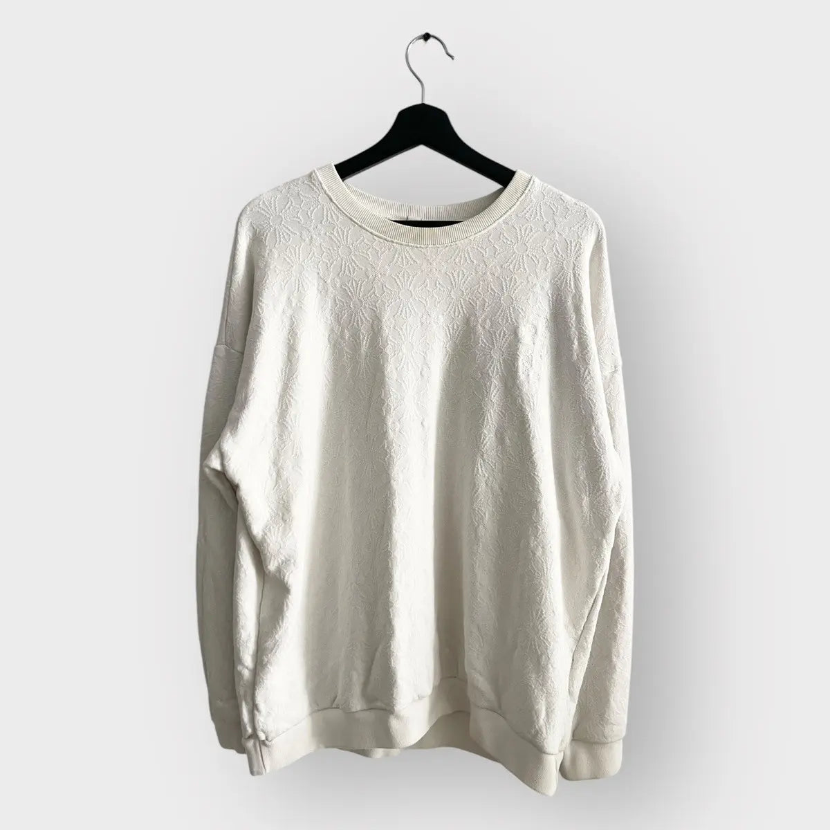 Chrome Hearts White Jacquard Cross Sweater