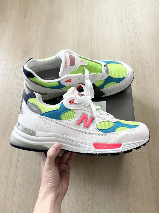 New Balance 992 Made in USA White Neon