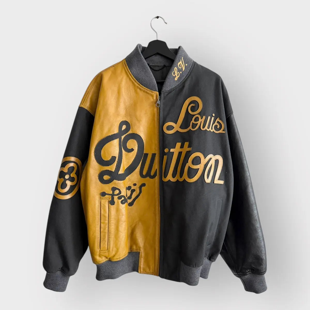 Louis Vuitton Leather & Canvas Bomber Jacket