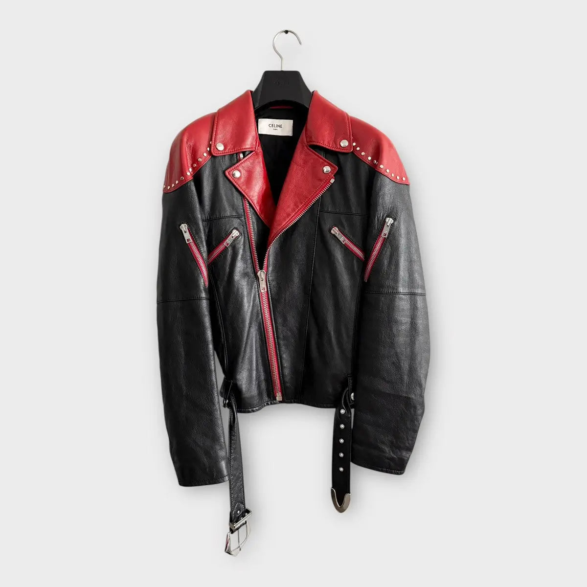 Celine Runway Studded Leather Biker Jacket