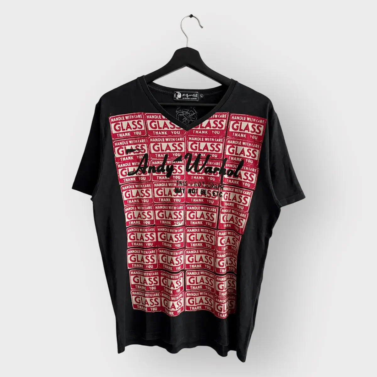 00s Hysteric Glamour Andy Warhol Caution Sticker Tee