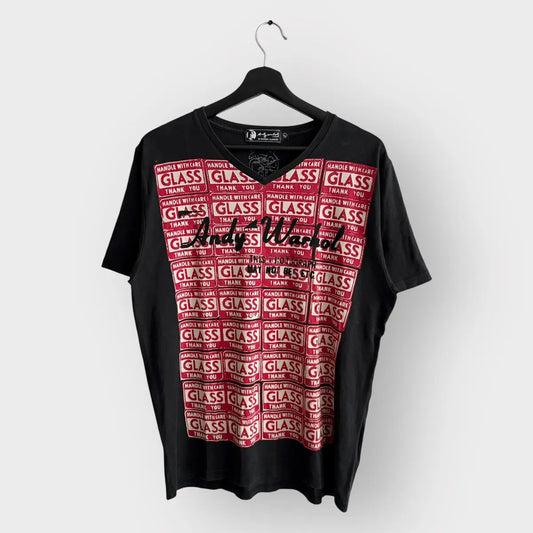 00s Hysteric Glamour Andy Warhol Caution Sticker Tee