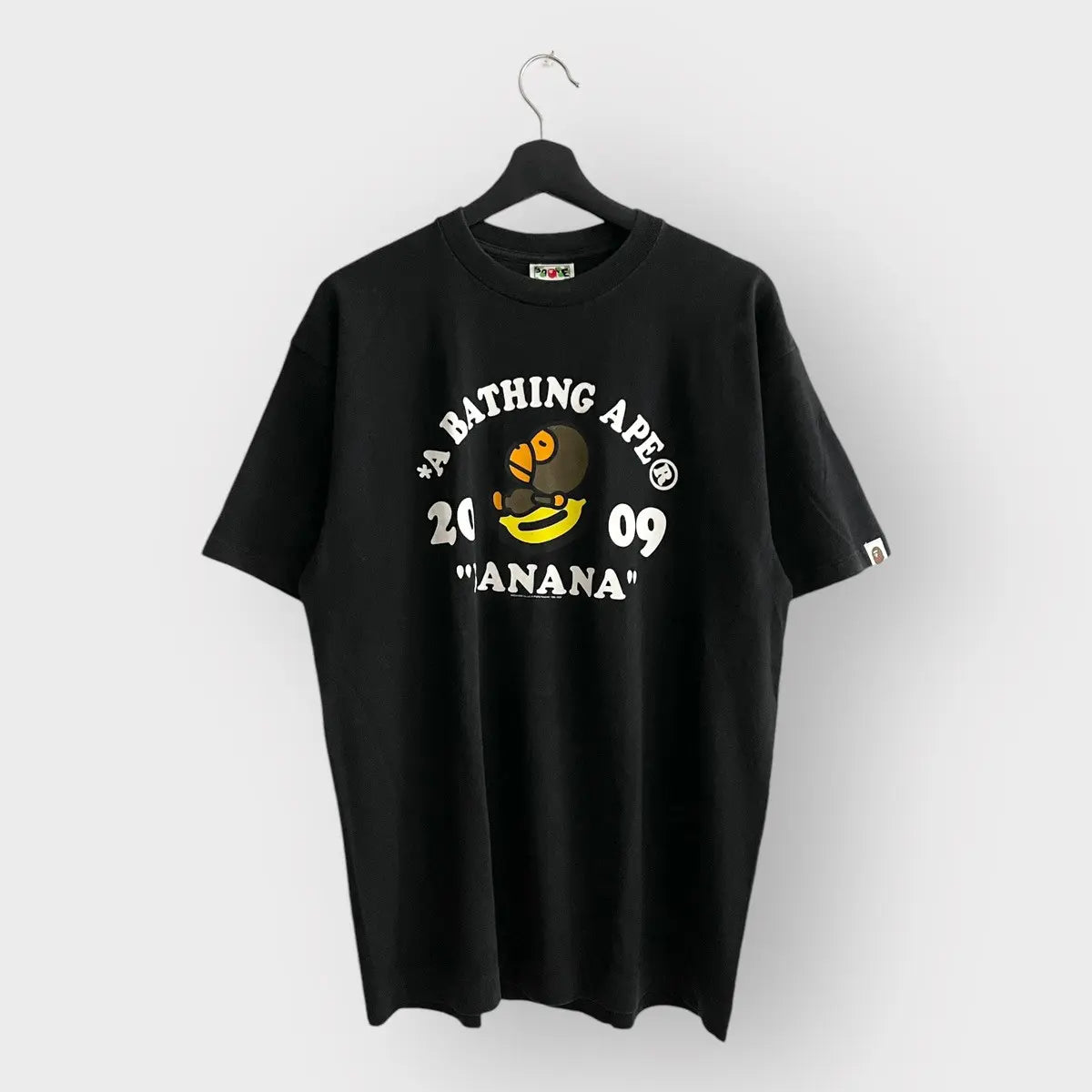 2009 Bape Baby Milo Loves Banana College Logo Tee