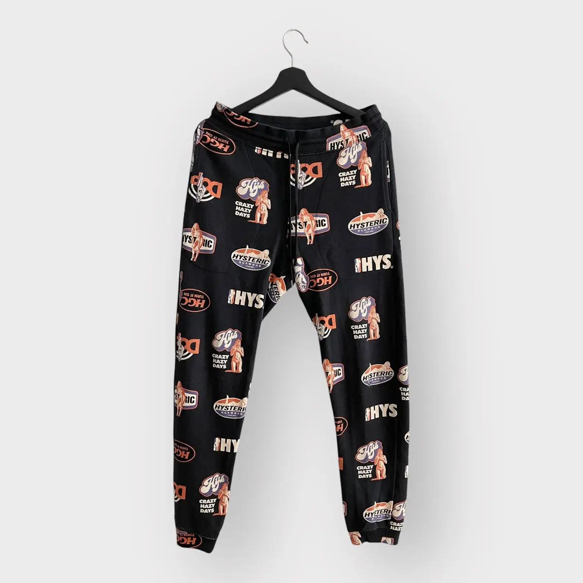 2000s Hysteric Glamour Nude Girl All-Over Logo Sweatpants