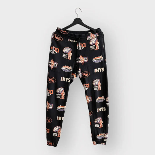 2000s Hysteric Glamour Nude Girl All-Over Logo Sweatpants