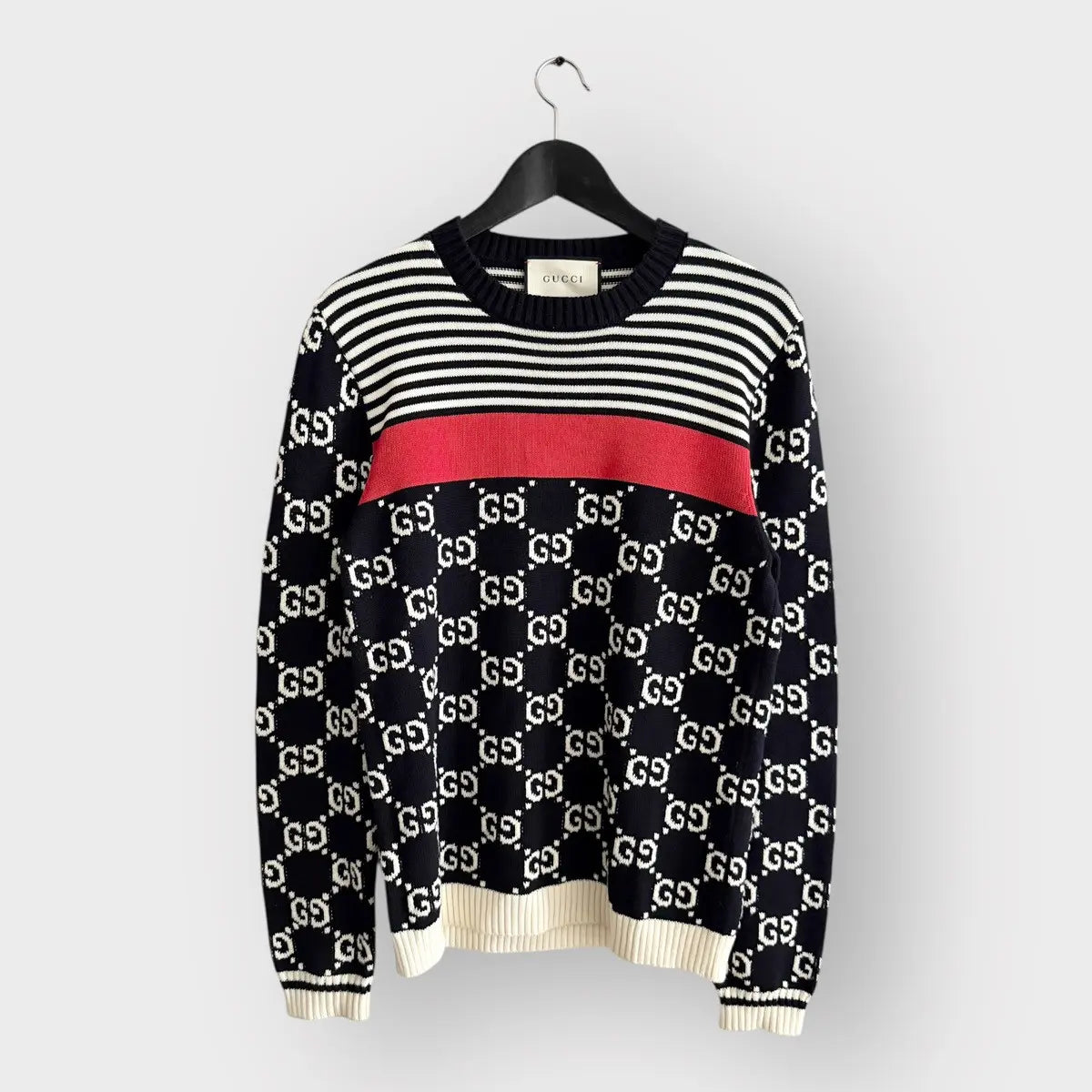2018 Gucci GG Stripes Monogram Sweater
