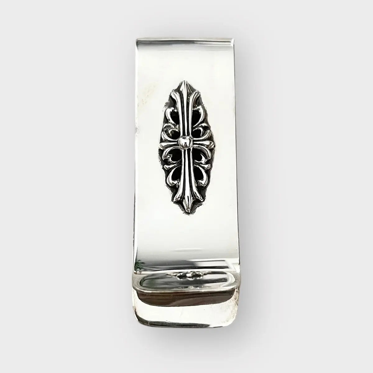 Chrome Hearts 925 Silver Floral Cross Money Clip