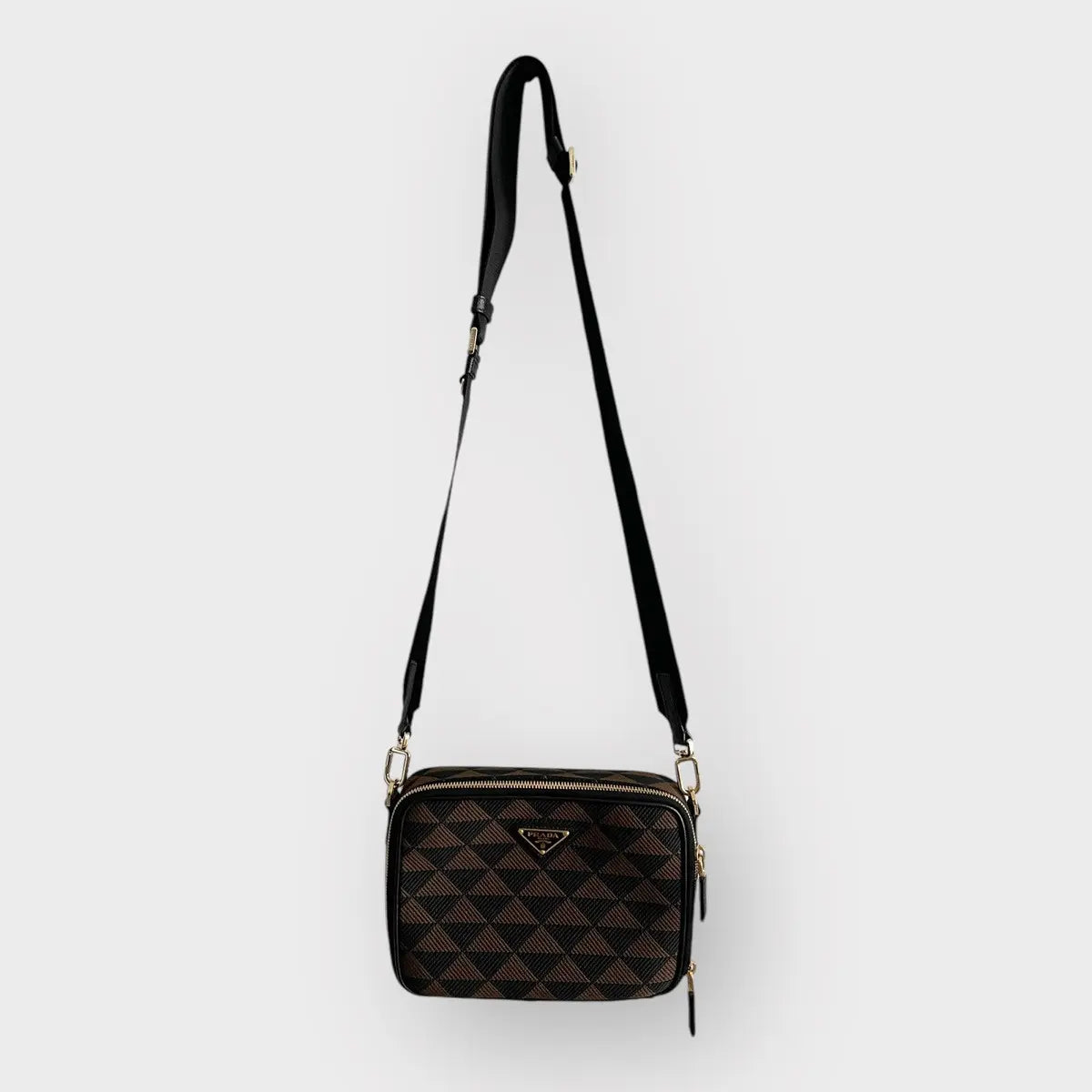 Prada Symbole Triangolo Canapa Crossbody Bag
