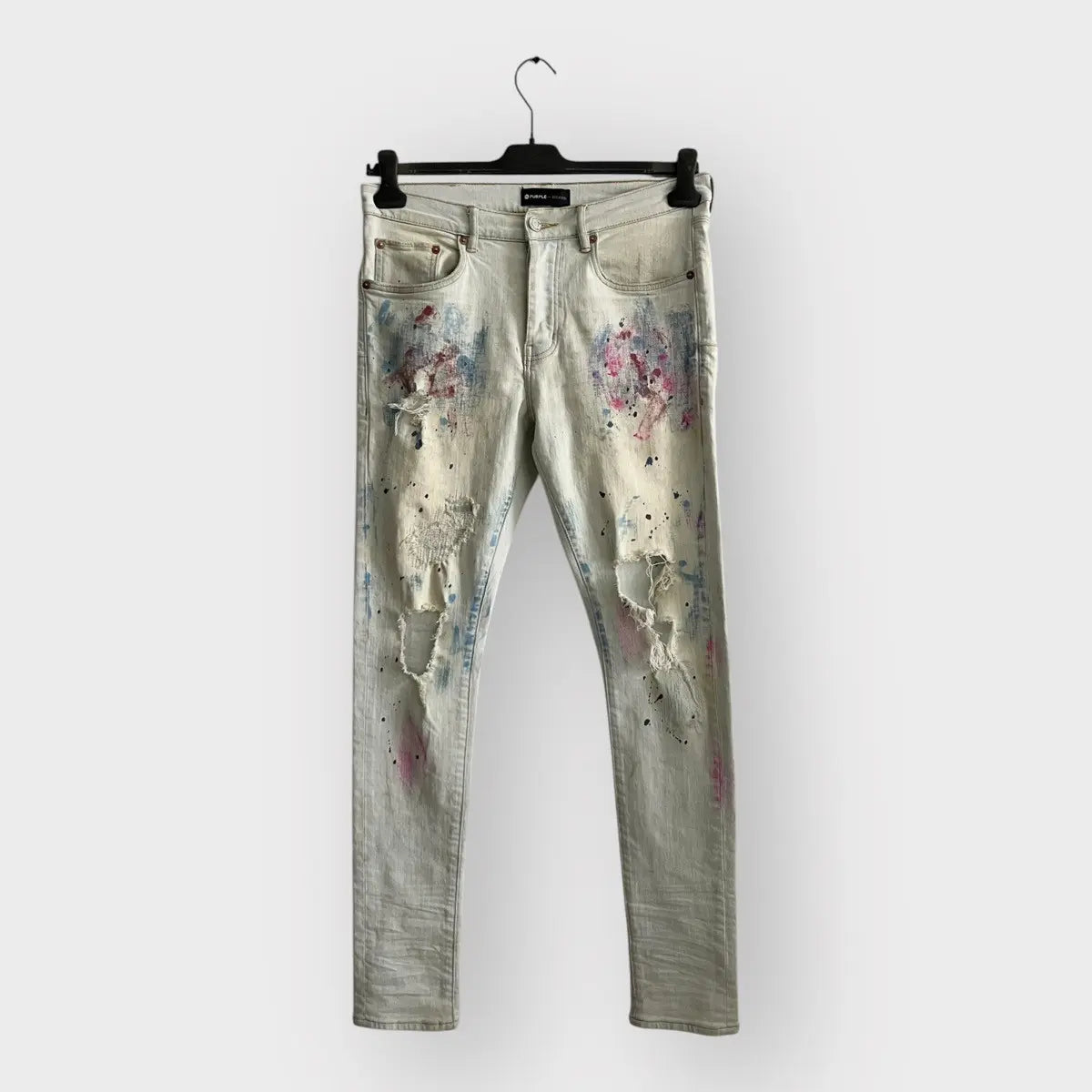 Purple Brand Distressed Boro Paint Jeans