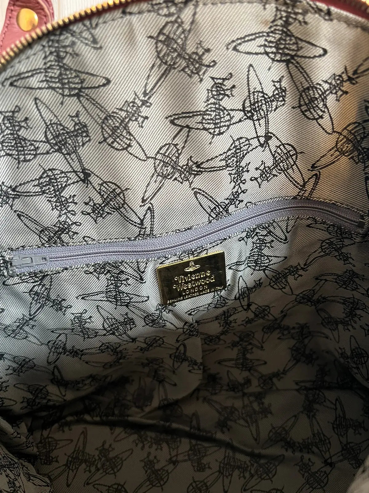 Vintage Vivienne Westwood Orbit Monogram Leather Hand Bag