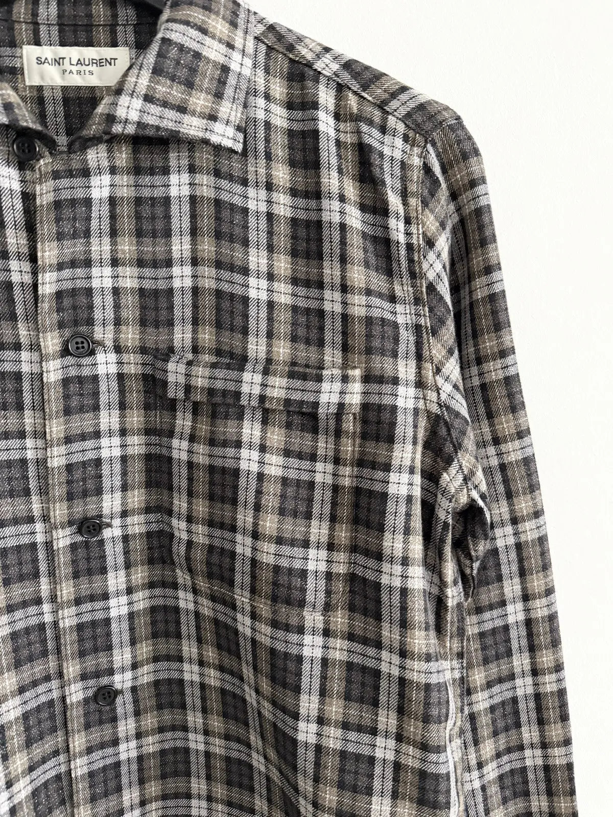 Saint Laurent Hedi Flannel Button Up Shirt