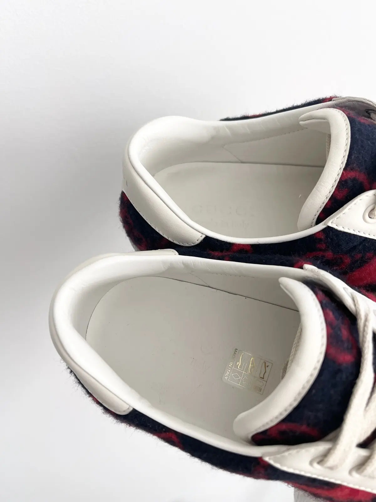 Gucci Ace GG Wool 'Black Red' Sneakers