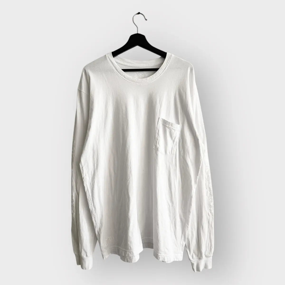 Chrome hearts Triple White Neck Logo LS Tee