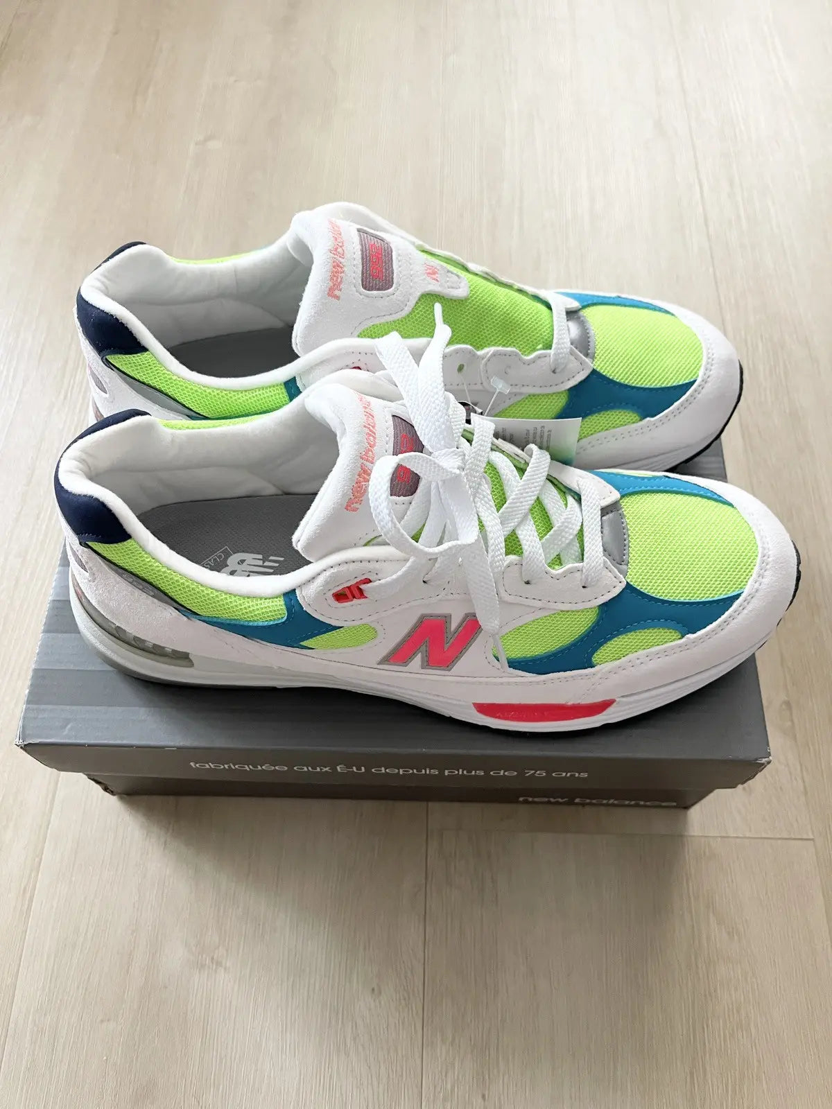 New Balance 992 Made in USA White Neon