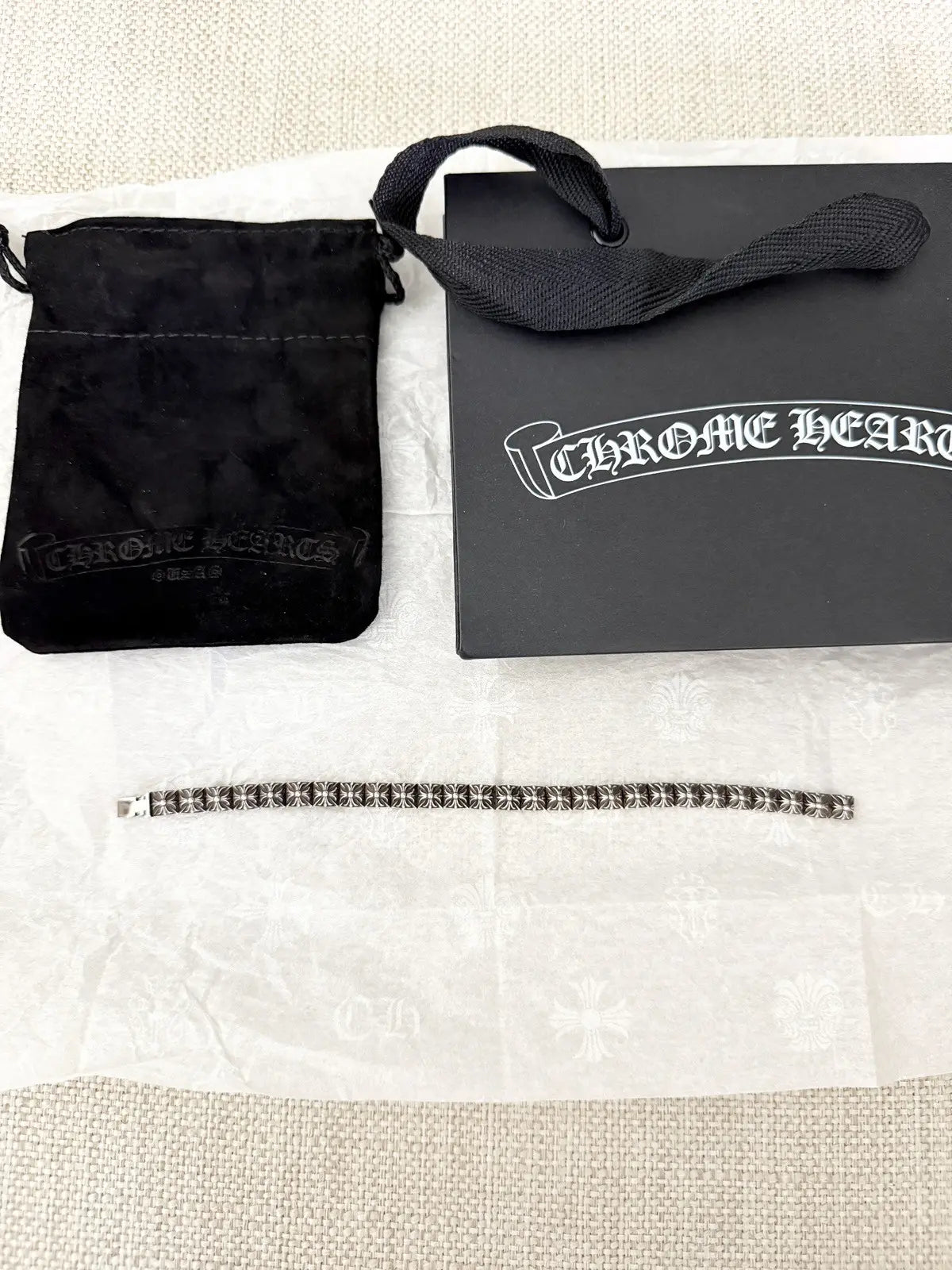 Chrome Hearts Pyramid Plus Small Link Bracelet - 7”