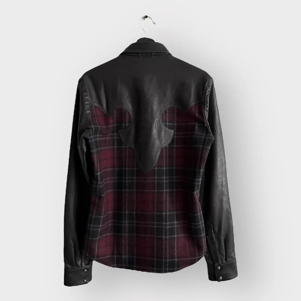 Chrome Hearts Work Dog Fleur Leather Flannel Shirt