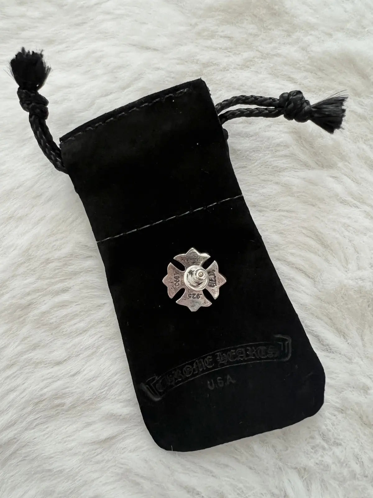 Chrome Hearts 925 Silver Stud Cross Earring