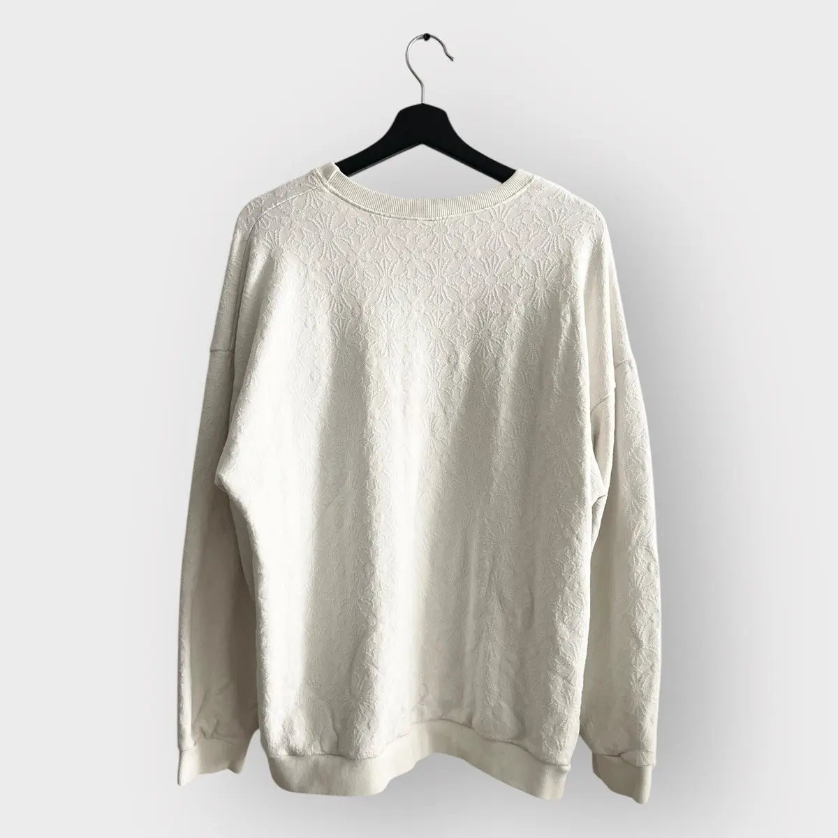 Chrome Hearts White Jacquard Cross Sweater