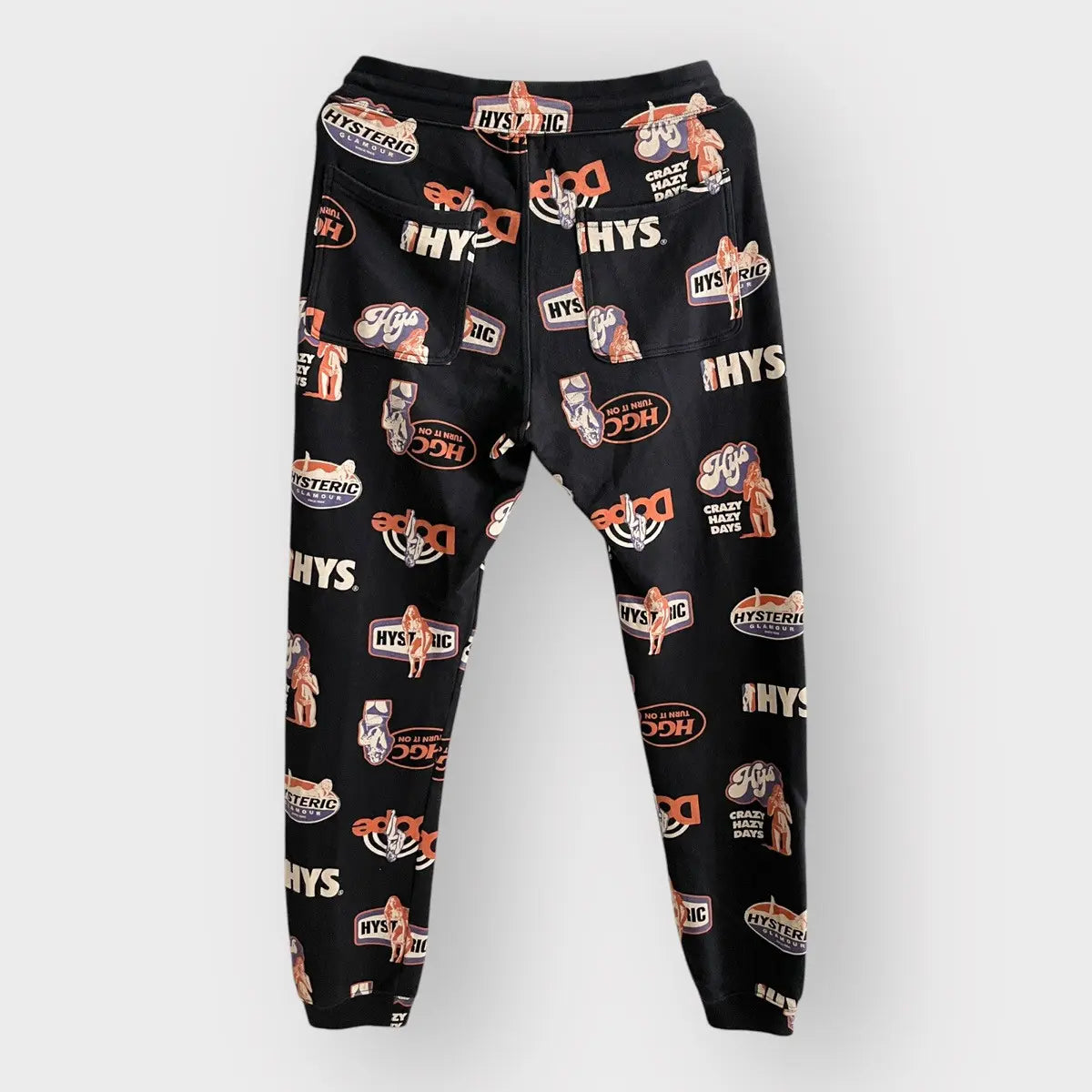 2000s Hysteric Glamour Nude Girl All-Over Logo Sweatpants
