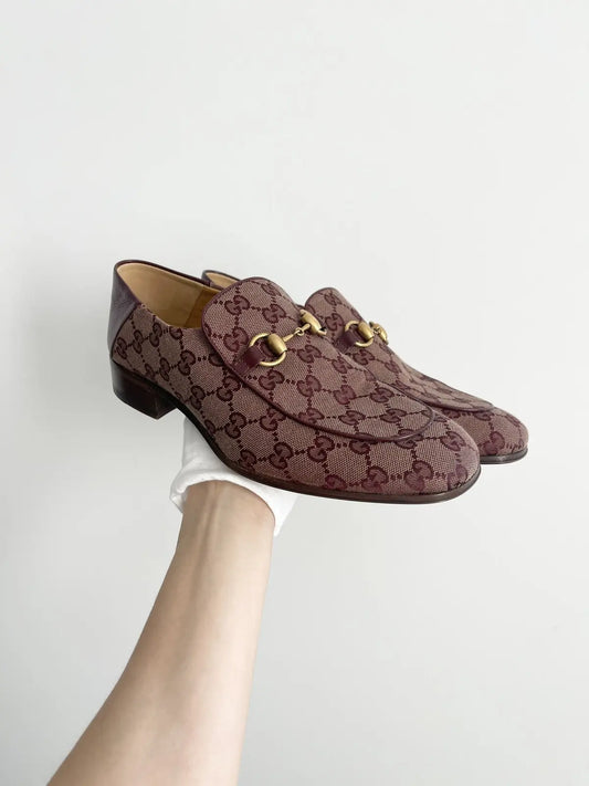 Gucci Men's GG Supreme Canvas Horsebit Loafers