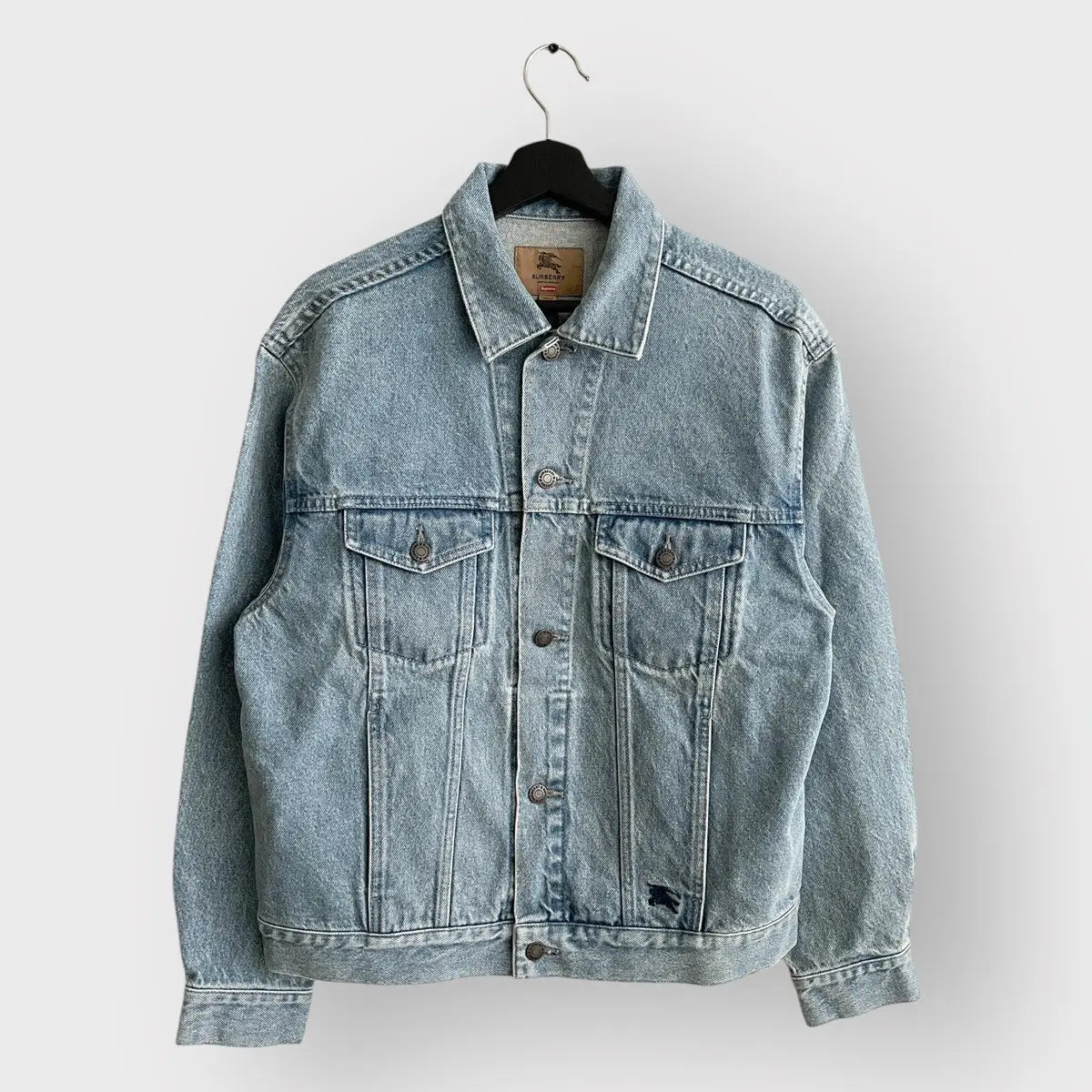 2022 Supreme x Burberry Denim Trucker Jacket