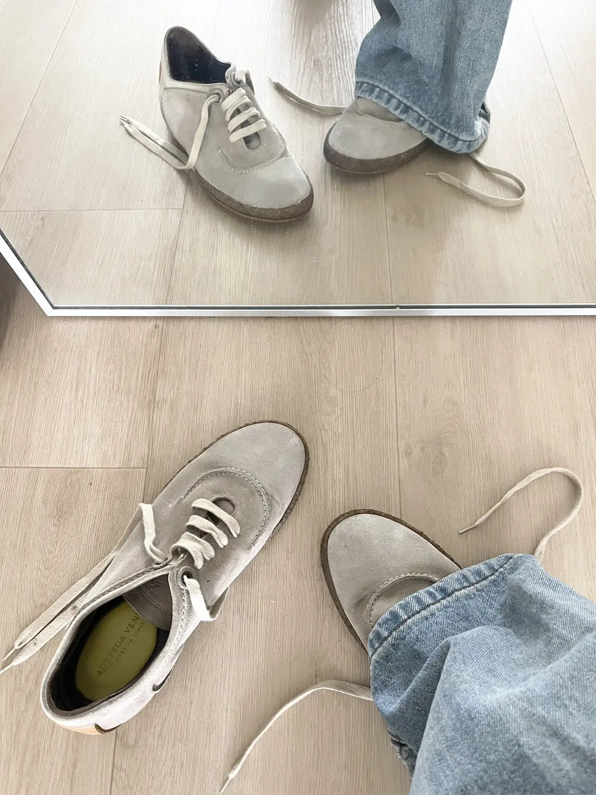 2000s Bottega Veneta Rubber Suede Low Top
